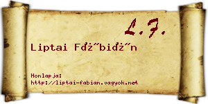 Liptai Fábián névjegykártya